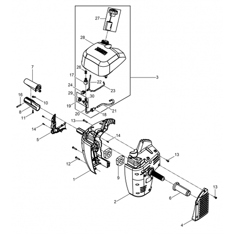 BH55rw Lower throttle handle (pt.8)