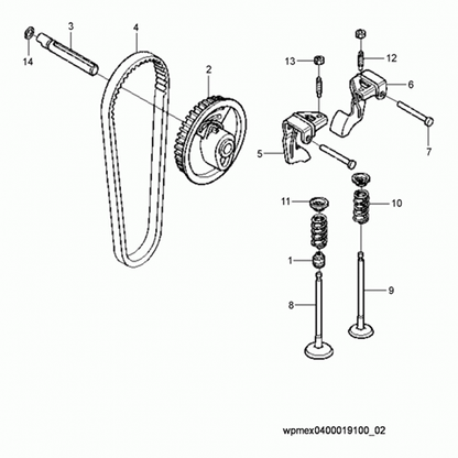 VP1030 Tappet adjusting screw (pt. 12)